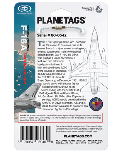 Planetags F-16A 80-0542