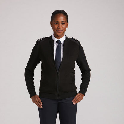 Women's Uniform Sweater - Krete Full Zip - Black