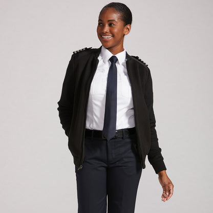 Women's Uniform Sweater - Krete Full Zip - Black