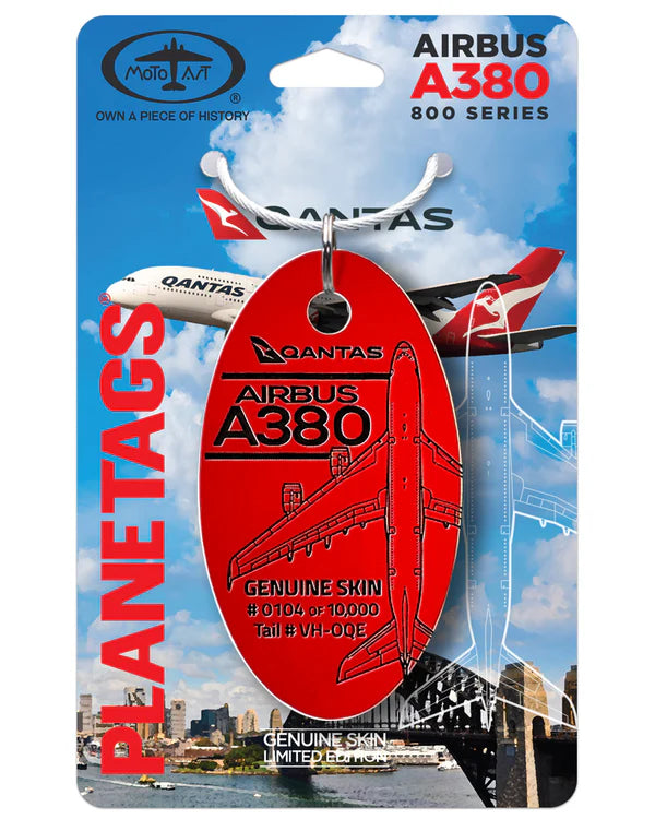 希少 MotoArt PLANETAGS Qantas A380 キーホルダー PlaneTags Qantas A380 VH-OQE Red Aviation Tag – Downunder Pilot