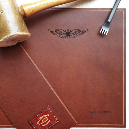 Sparrowhawk Pilot's Logbook Cover - Brown Aniline Leather