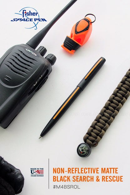 Fisher Space Pen Cap-O-Matic - Search and Rescue (Matte Black with Orange Line)