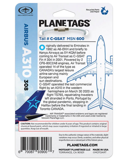 Planetags AIRBUS A310 AIR TRANSAT®- C-GSAT