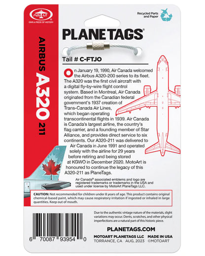 Planetags AIRBUS A320® Air Canada C-FTJO