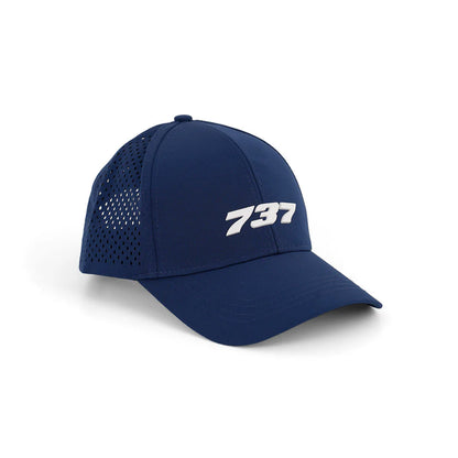 Pilot hat featuring Boeing aircraft logo and breathable perforated design