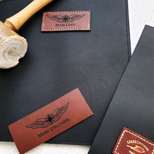 Sparrowhawk Pilot's Logbook Cover - Black Aniline Leather