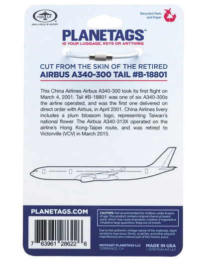 Planetags - China Airlines A340-300 B-18801