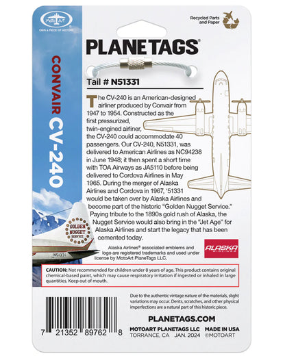 Planetags Convair CV-240 Golden Nugget - N51331