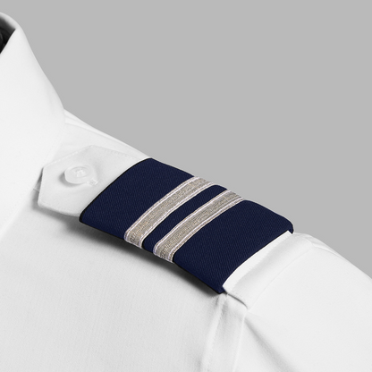 A Cut Above Epaulettes - Premium Silver on Navy
