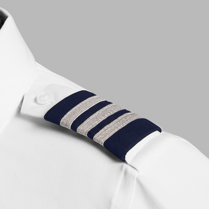 A Cut Above Epaulettes - Premium Silver on Navy