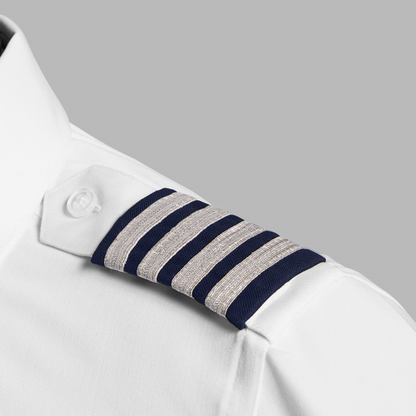A Cut Above Epaulettes - Premium Silver on Navy