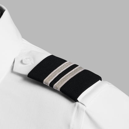 A Cut Above Epaulettes - Premium Silver on Black