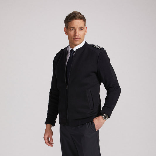 Mens Uniform Sweater - Krete Full Zip - Navy
