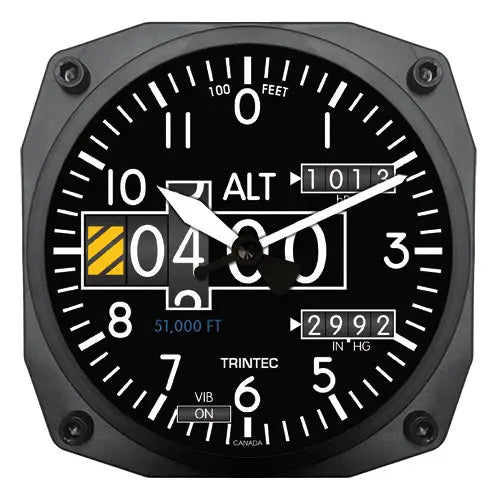 NEW 6" Modern Altimeter Instrument Style Clock