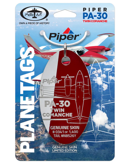 Planetags Piper PA-30 Comanche - White