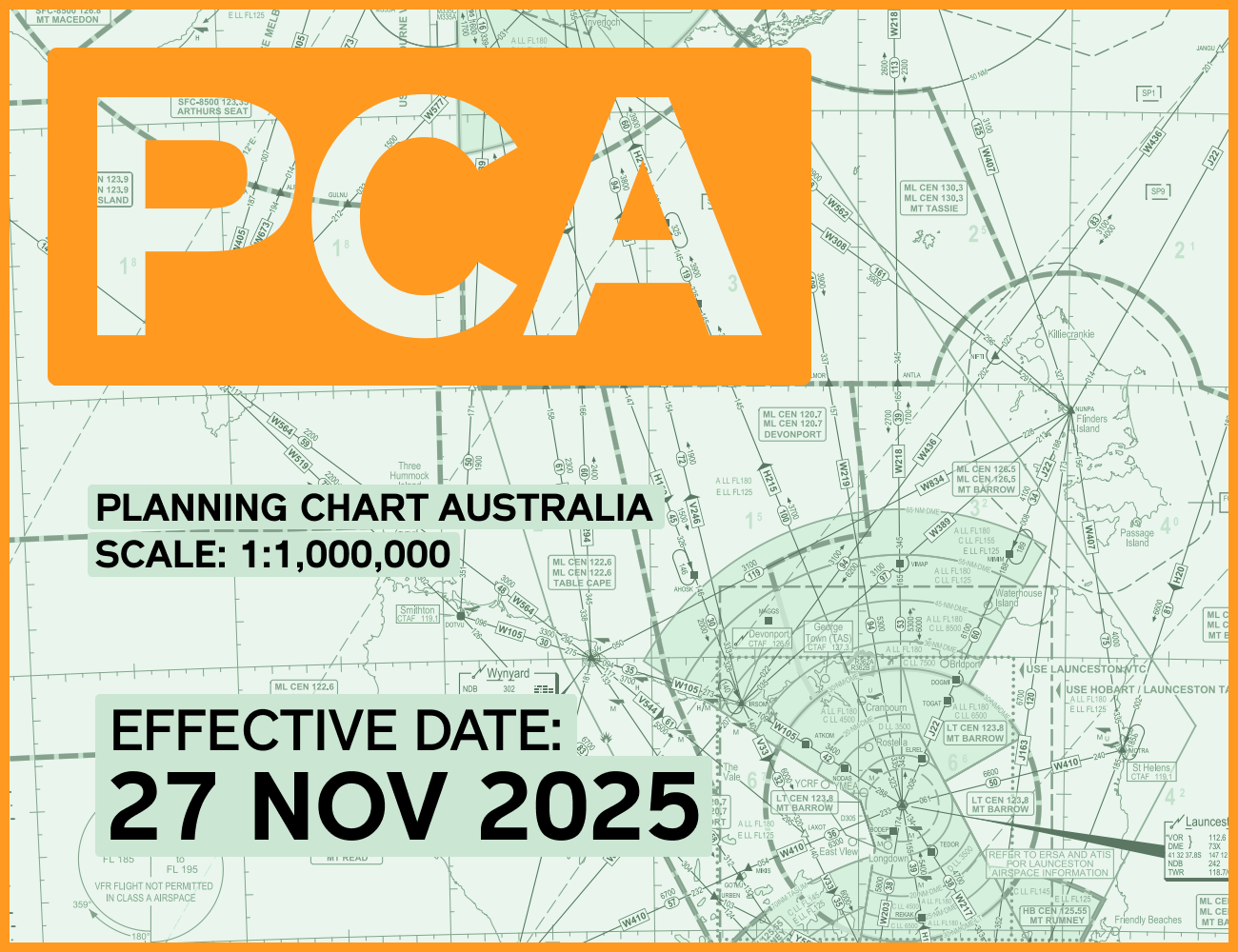 Airservices PCA Planning Chart - Downunder Pilot Shop Australia
