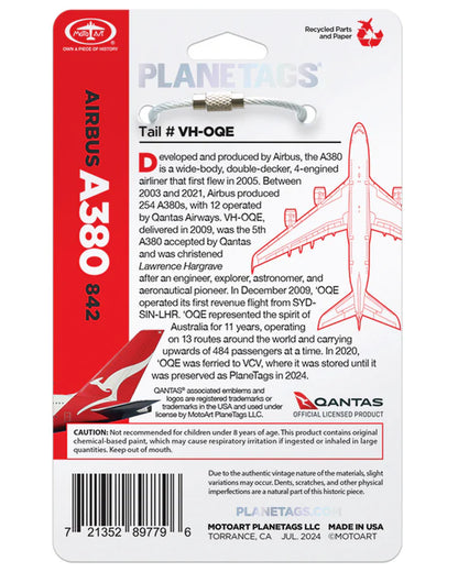 Planetags Qantas® A380 VH-OQE - Red
