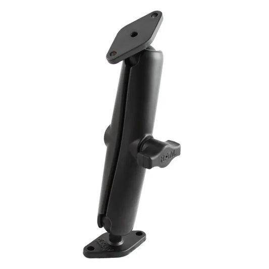 RAM Double Ball Diamond Plate Mount B-Size (Long Arm)