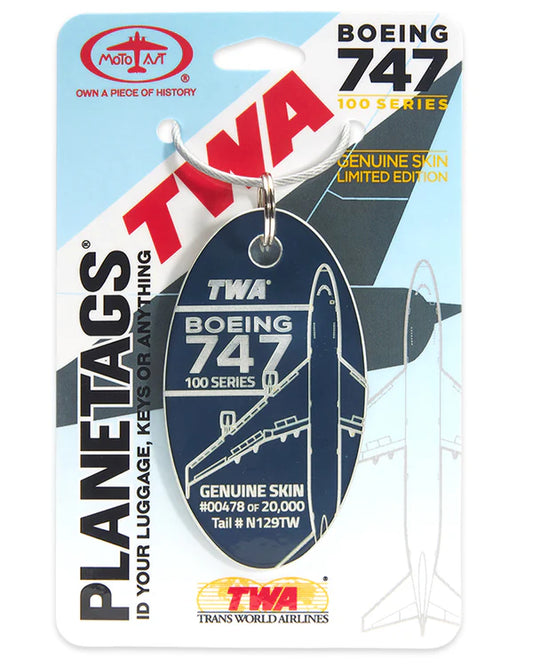 Planetags TWA 747-100 - Tail #N129TW