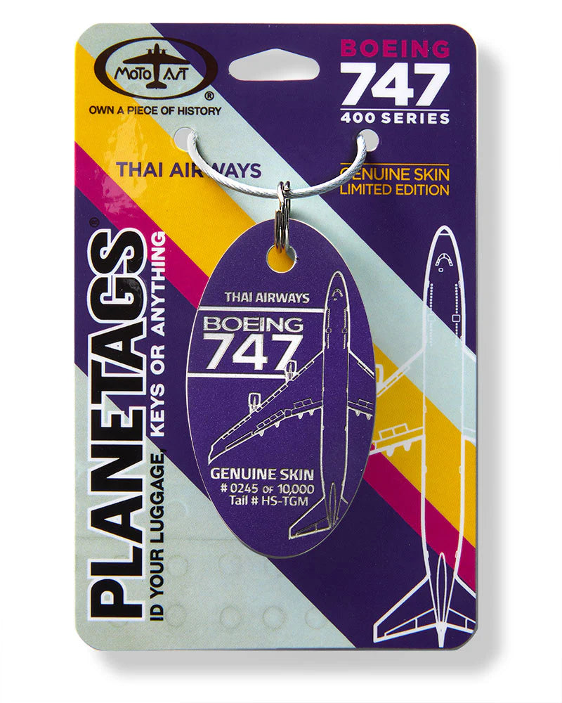 タイ国際航空 Planetags B747-400 PlaneTags Thai Airways B747-400 HS-TGM Keychain – Downunder Pilot