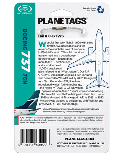 Planetags - WestJet® 737 C-GTWS