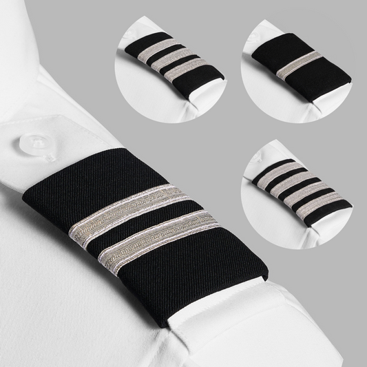 A Cut Above Epaulettes - Premium Silver on Black