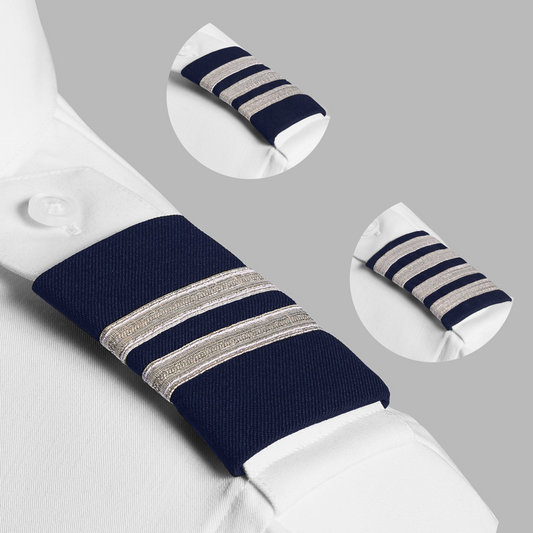 A Cut Above Epaulettes - Premium Silver on Navy