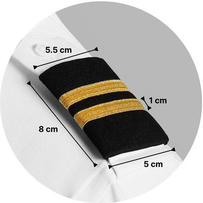 A Cut Above Epaulettes - Premium Silver on Navy