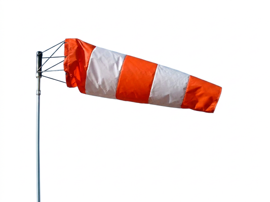 Quality Airport Windsock - Orange/White Striped
