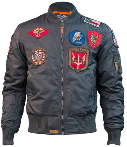 TOP GUN® MA-1 Nylon Bomber Jacket with Patches